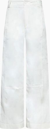 Lacoste Womens Cotton Gabardine Trousers - Cream - Size: 12