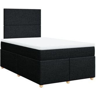 vidaXL Cama Box Spring Con Colch&oacute;n Tela Negro 120x190 Cm Vidaxl