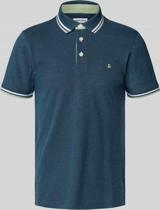 Jack & Jones Jack & Jones Slim Fit Poloshirt mit Logo-Stitching Modell PAULOS in Rauchblau, Größe M