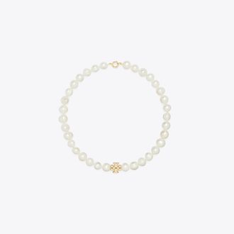 Tory Burch Womens Moondance Pearl Necklace, One Size