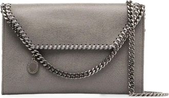 Stella McCartney Tassen, Dames, Grijs, ONE Size, Katoen, Falabella Wallet Crossbody Tas