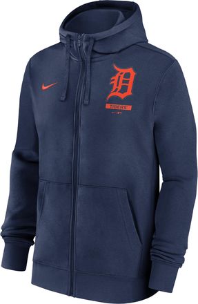 Nike Detroit Tigers Lockup Nike Mens MLB Full-Zip Hoodie in Blue | 01NC44BDG-LU7