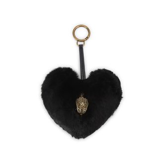 Kurt Geiger Womens Heart F Fur Charm - Black - One Size