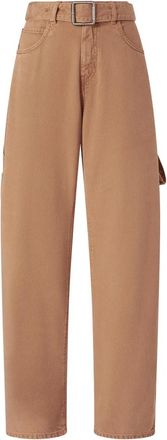 Pinko Denim Ballon-Fit Broek met Distressed Kleur - Dames - Loose Fit Jeans - Bruin - W26 - Denim - Jeans