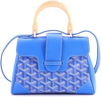 Goyard Saigon Top Handle Bag Coated Canvas with Leather Mini