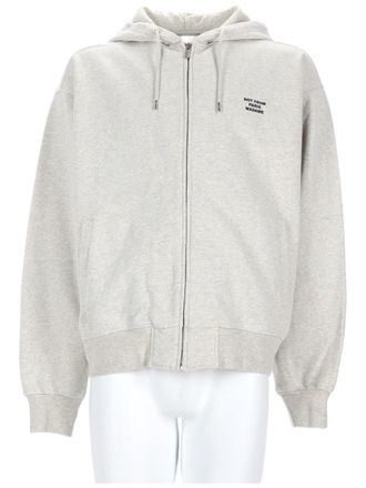 Dr&ocirc;le de Monsieur Minimalist Drawstring Zip-Up Cotton Hoodie