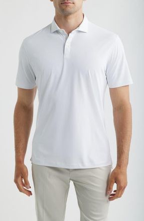 Johnnie-O Solid Mesh Performance Jersey Polo in White at Nordstrom, Size Xx-Large
