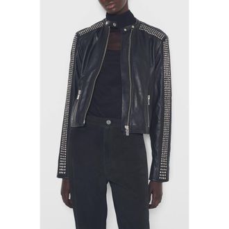 AS by DF Ryder Upcycled Leather Jacket in Black at Nordstrom, Size X-Large