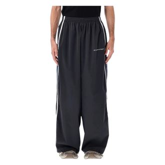 Balenciaga Wide Trousers, male, Black, Size: M 50/50 Tracksuit Pants