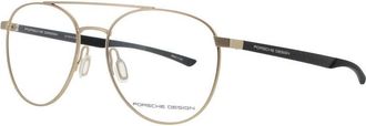 Porsche Design Unisex Gold Tone Rectangular Eyeglass Frames P8754
