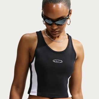 Nike Womens Nike Sportswear Tight Cropped Tank Top in Green | IQ3162-336