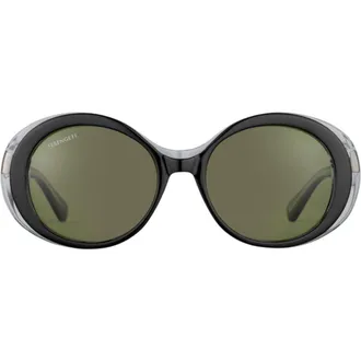 Serengeti Eyewear Bacall Bold Rounded Black Frame Sunglasses