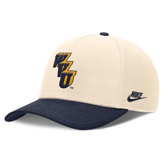 Nike West Virginia Primetime Rise Academic Nike Mens Dri-FIT College Adjustable Hat in Brown | NC060C38WVV-6QM