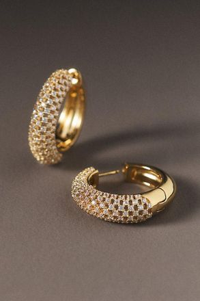 Nadri Cleo Pav&eacute; Hoop Earrings
