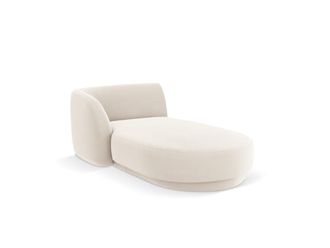 MICADONI Chaise longue de angulo izquierdo de terciopelo beige claro