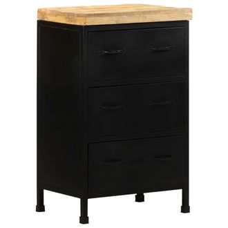 vidaXL Aparador De Madera De Mango Rugosa 47x35x76 Cm Vidaxl
