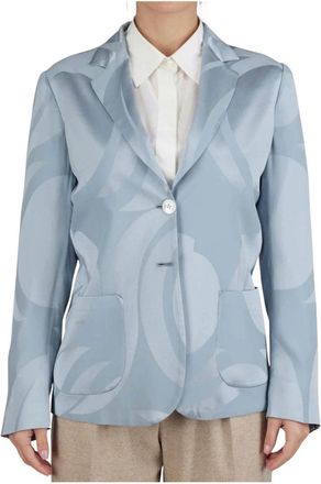 Kiton Fantasy Silk Blazer - Dames - Blazers - Blauw - S - Jassen