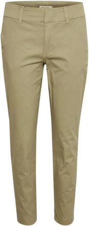 Part Two Tijdloze Casual Fit Katoenen Broek - Dames - Vrijetijds broeken - Groen - 2XS - Katoen - Broeken