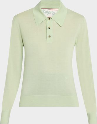 Bottega Veneta Long-Sleeve Fine Cashmere Polo Sweater