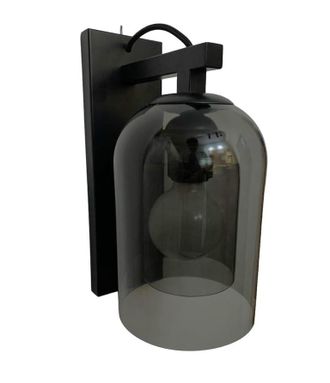 Bell Lampada Da Parete Nera Con Vetro Grigio