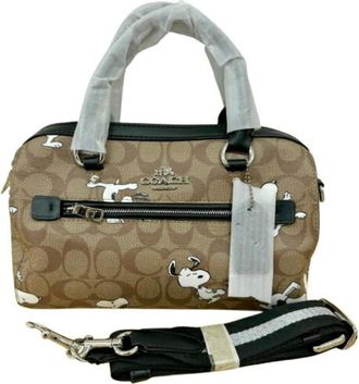 Coach Signature Leather Boston Bag Shoulder Bag (Pre-Owned)