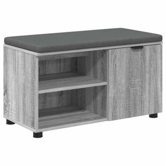vidaXL Banco De Entrada Con Coj&iacute;n Gris Sonoma 80 X 38 X 46 Cm Vidaxl