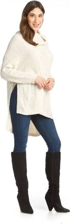 Papillon Chenille Cowl Neck Sweater In Cream