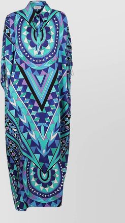 Pucci silk draped midi kaftan dress