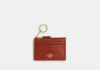 Coach Womens Mini Skinny ID Case in Brown | Leather