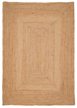 Kukoon Classic Natural Handwoven Braided Jute Fireside Living Area Rug in Beige | Size: 190 cm x 280 cm