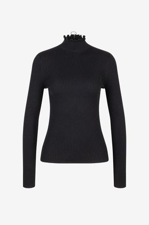 Akris Gerippter Schlauchpullover mit ger&uuml;schtem Stehkragen