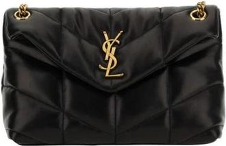Saint Laurent Quilted Lou Lou Schoudertas - Dames - Schoudertassen - Zwart - ONE Size - Leer - Tassen