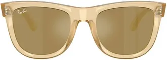 Ray-Ban WAYFARER REVERSE Brown Mirrored Gold Square Unisex Sunglasses RBR0502S 68215A 50