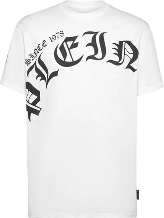 Philipp Plein T-Shirt Ronde Hals Gothic - Heren - T-shirts - Wit - 4XL - Katoen - Tops