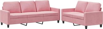 vidaXL Vidaxl Set Di Divani 2 Pz Con Cuscini Rosa In Velluto