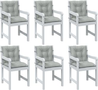 vidaXL Cojines Para Silla Respaldo Bajo 6 Ud Tela Gris Claro Melange Vidaxl