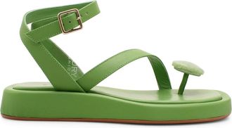 Gia Borghini Rosie 18 lederen platte schoenen - Dames - Schoenen - Groen - Maat: 38 EU