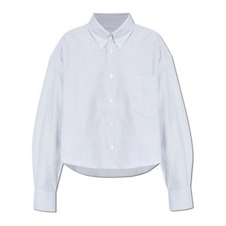 Ami Dames, Blouses & Shirts, Blauw, Maat: S Katoen