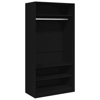 vidaXL Vidaxl - Armario De Madera Contrachapada Negro 100x50x200 Cm