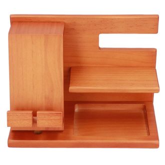 OEM Soporte Para Tel&eacute;fono De Bamb&uacute; De F&aacute;cil Montaje, Estante De Almacenamiento Para Mesita De Noche, Dise&ntilde;o Multifuncional, Textura Natural, Almacenamient