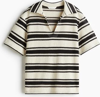 H&M Gestricktes Shirt mit Kragen - White