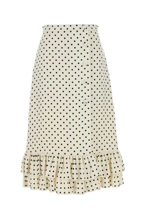 Valentino White Printed Viscose Skirt
