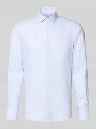 Christian Berg Regular Fit Leinenhemd mit Kentkragen in Hellblau, Gr&ouml;&szlig;e 37/38