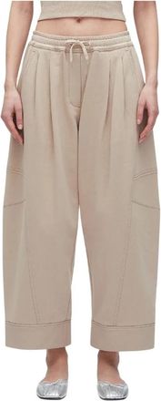 3.1 Phillip Lim Wide Leg Joggingbroek - Dames - Wijde Broeken - Beige - XS - Katoen - Broeken