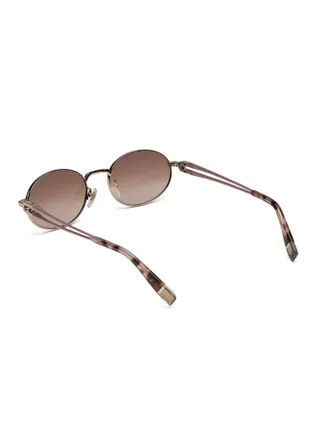 Furla SFUB30 Oval Metal Sunglasses - Gold