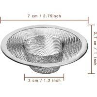OEM Colador De Cesta De Acero Inoxidable De Alta Resistencia, 4 Piezas, Colador De Fregadero De Malla Met&aacute;lica Superior De 2,75/1 - Crezuo