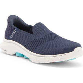 Skechers Go Walk 7 Slip-On Sneaker in Navy/Aqua at Nordstrom Rack, Size 8.5