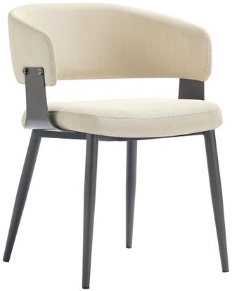 Manhattan Comfort Luce Textured Leatherette Dining Chair With Metal Legs