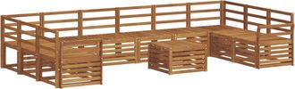 vidaXL Conjunto De Sof&aacute;s De Exterior 11 Uds. Natural Vidaxl