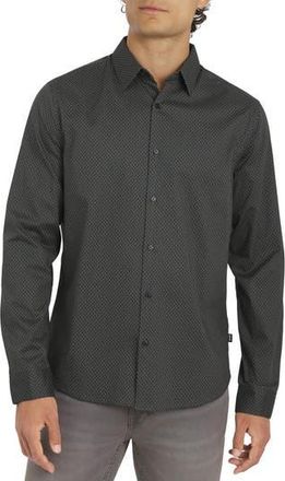 DKNY Campbell Stretch Cotton Button-Up Shirt in Black at Nordstrom Rack, Size X-Large
